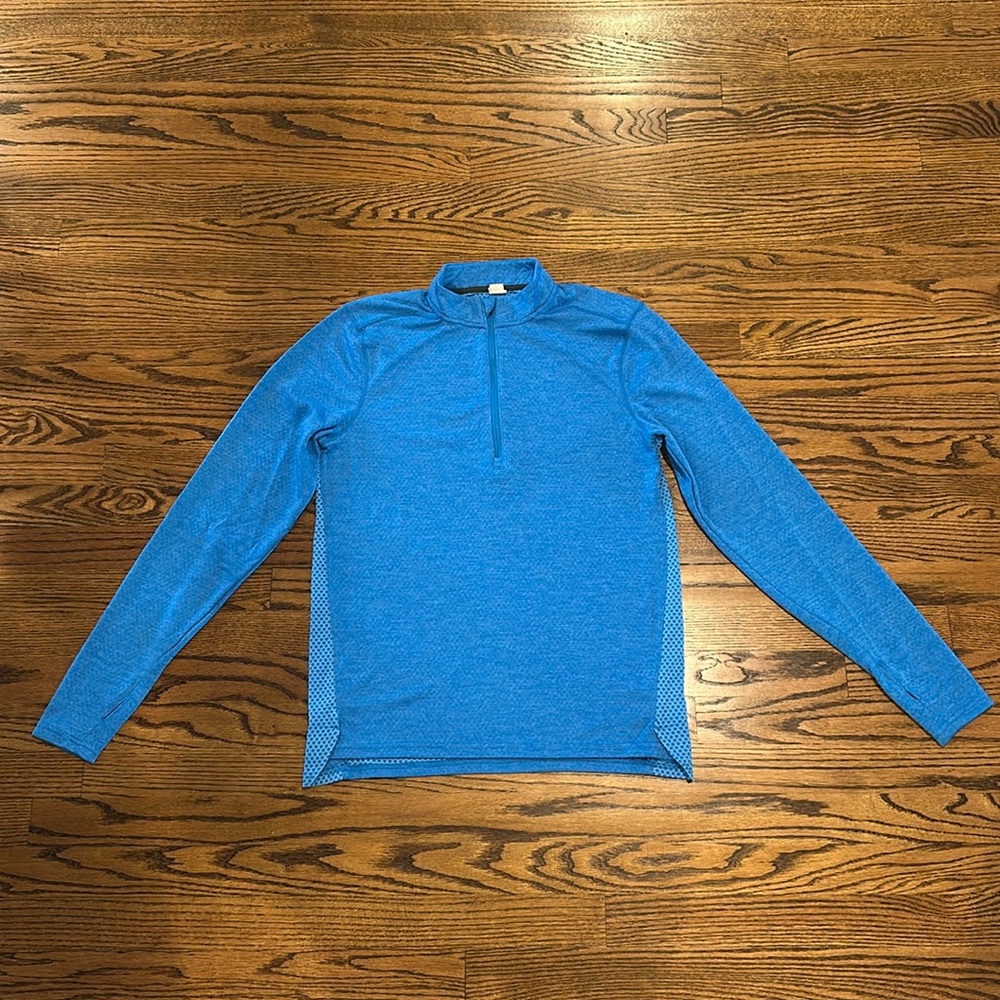 DSG Men’s Blue Textured 1/4 Zip Running Pullover Shirt Sweatshirt S